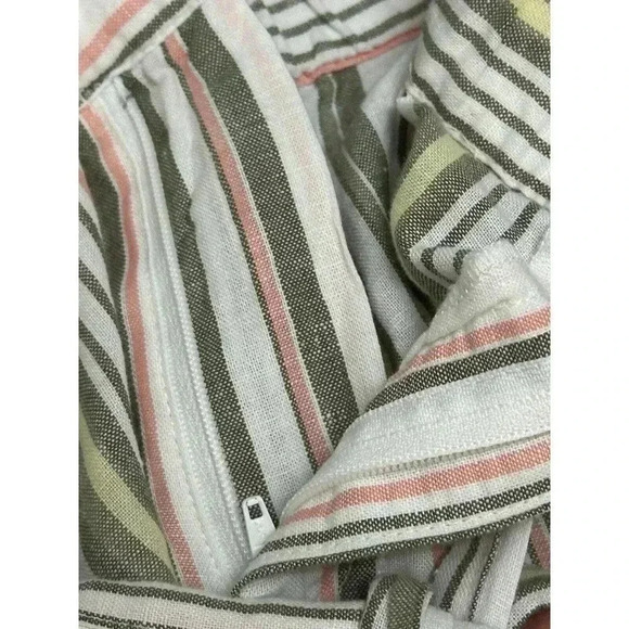 Liz Claiborne Multi Stripe Belted Crop Pants Size M Medium I Seam 22” - Picture 7 of 11